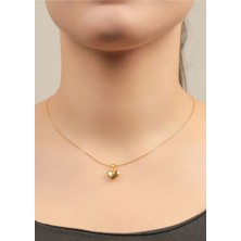 Kuyumcu Nurettin 4 gr (Gram) Kalp Uçlu (Forse Zincir) 45 cm Kolye 22 Ayar Altın