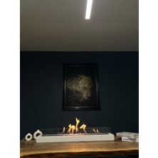Bayaz Mega Boy Masa Üstü Bigflame Lüx Masa Üstü, Köşe Bioethanol Büyük Şömine Metal Dekoratif Şömine