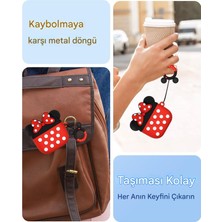 Kılıf Benim Airpods 4.Nesil Uyumlu Kılıf Benekli Kurdele Kırmızı Sevimli Figürlü Silikon Kılıf