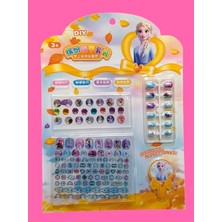 monicatime Çocuk Seti Elsa ( Yüzük+Tırnak+Bileklik+Tırnak Stikırı+ Kristaller+Kabartmalı Tırnak Süsleri+Magnet