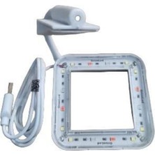 Fanus & Teraryum & Nano Akvaryum Aydınlatma Kare - Beyaz Çerçeve