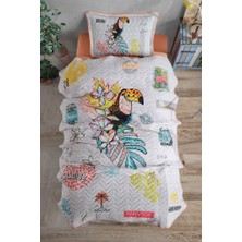 Tek Kişilik Yatak Örtüsü ve Kapitoneli Yastık Kılıfı Paradise Somon