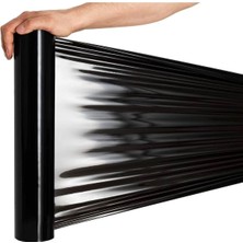 Packmai Siyah Streç Film 1800 gr - 200 Metre, 50 cm Genişlik, 17 Mikron, Kaliteli Yerli Üretim Ambalaj Streç