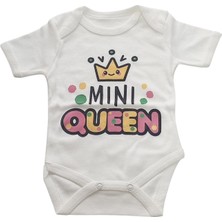 Style Baby Amazing Hoşgeldin Bebek, Yenidoğan Kız Bebek, Mini Queen, Baskılı Badi Hediye Seti