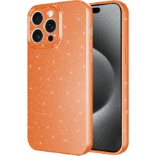 Apple iPhone 15 Pro Kılıf Simli Silikon Lüks Kapak