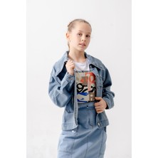 Kız Çocuk Kuşgözlü Kot Ceket 1549