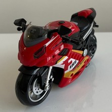 Oyuncak Motosiklet Şık Görünümlü Çek Bırak Işıklı ve Sesli Renkli 15 cm - Mavi Su Dünyası
