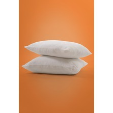 Cottonest Müslin Kar Beyaz Düğmeli Çift Kat Yastık Kılıfı 50 x 70
