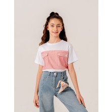 Kız Çocuk Çizgili T-Shirt 1700