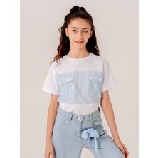 Kız Çocuk Çizgili T-Shirt 1700