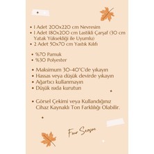 Mira Home Çift Kişilik Lastikli Çarşaflı Nevresim Takımı Pamuklu Four Season Bej Gri