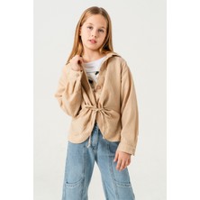 Kız Çocuk Önden Bağcıklı Gömlek T-Shirt Ikili Takım 1801