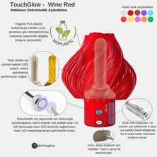 Kablosuz Dokunmatik Şarjlı Abajur Wine Red