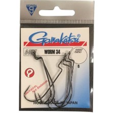 Gamakatsu Worm 34 No:1/0 Siyah Olta Iğnesi 6ADET
