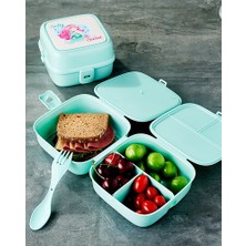 Ozcmax Porky Lol Desenli 4 Bölmeli Çatallı Beslenme Kabı - Diyet Kabı - 1 Adet