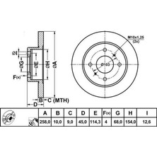 MGA-50330 - Fren Dısk Arka Duz 258-4 ( Nıssan: Prımera 96 - 02 / Nıssan: Almera Iı 00 - 10)