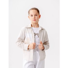 Kız Çocuk Cep Garnili Gömlek T-Shirt Ikili Takım 1808