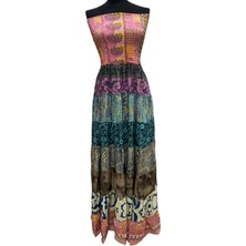 Hindistan Ipeği Straplez Elbise