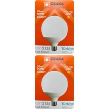 Osaka (2 Adet) 20W (120W) 3000K (Sarı Işık) E27 Duylu (Kalın Duy) Glop LED Ampul