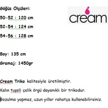 Cream Triko Büyük Beden Polo Yaka Kürklü Tesettür Kalın Anne Triko Pardesü
