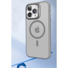 Bilişim Akademi iPhone 13 Kılıf Stantlı Kılıf Lens Korumalı Kılıf Mat Magsafe Özellikli Kılıf - Derin Mor