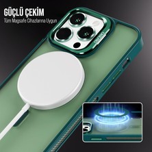 Bilişim Akademi iPhone 14 Pro Max Kılıf Stantlı Kılıf Lens Korumalı Kılıf Mat Magsafe Özellikli Kılıf - Koyu Yeşil