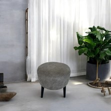 Gri Nubuk Kumaş Çay Seti Ikili Koltuk Berjer ve Puf Takımı (Salon, Balkon, Ofis) 3'lü Takım