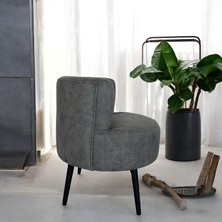 Gri Nubuk Kumaş Çay Seti Ikili Koltuk Berjer ve Sandık Puf Takımı (Salon, Balkon, Ofis) 3'lü Takım