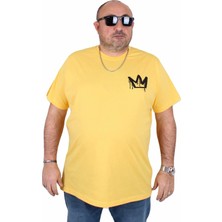 Moc Grande Erkek Büyük Beden Sıfır Yaka Tişört King 25141 Sarı