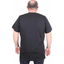 Moc Grande Erkek Büyük Beden Sıfır Yaka Tişört Different 25148 Sıyah