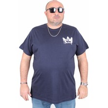 Moc Grande Erkek Büyük Beden Sıfır Yaka Tişört King 25141 Lacıvert