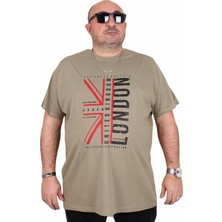 Moc Grande Erkek Büyük Beden Sıfır Yaka Tişört London 25166 Hakı