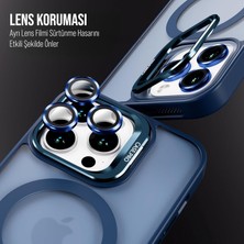 Bilişim Akademi iPhone 14 Pro Max Kılıf Stantlı Kılıf Lens Korumalı Kılıf Mat Magsafe Özellikli Kılıf - Lacivert