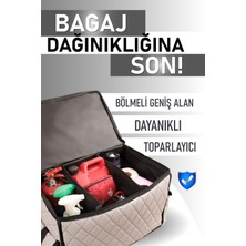 
renault Megane 1 Deri Lüks Oto Araç Bagaj Toplayıcı Organizer Bagaj Çantası Gri Fs