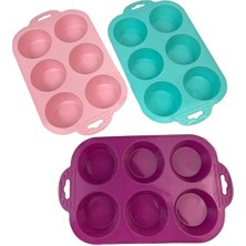 Ozcmax 6 Bölmeli Silikon Muffin Kek Kalıbı