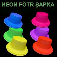 No8 Home Neon Partisi Turuncu Renk Plastik Fötr Şapka