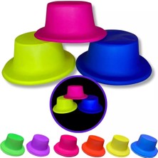 No8 Home Neon Partisi Turuncu Renk Plastik Fötr Şapka