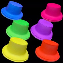 No8 Home Neon Partisi Turuncu Renk Plastik Fötr Şapka
