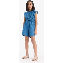 DeFacto Bağlamalı Pamuklu Kolsuz Kısa Tulum Kız Çocuk E3837A825HS