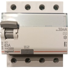 4P 63A 30mA AC tipi 400V~LEGRAND • Kaçak akım koruma anahtarı.  Kesici farklılığı R.C.C.B.