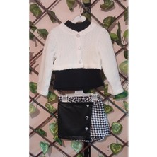 Butik Kız Çocuk Kazayağı Etekli 3'lü Takım