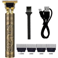 Vintage Görünümlü Güçlü 4 Farklı Başlıklı USB Şarjli Manuel Tıraş Makinası