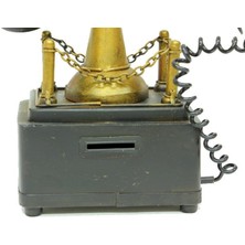 Dekoratif Metal Telefon Kumbaralı Biblo Hediyelik