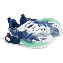 Kidessa 2130-1977 Pepino Anatomik Tabanlı Ultra Hafif Çocuk Unisex Günlük Işıklı Spor Ayakkabı - NKT02130-BEYAZ-LACIVERT-27