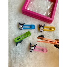 The Littles Kids Kız Çocuk Sanrio Kuromi Figürlü Kutulu Pembe Turuncu Mavi Sarı Yeşil Renkli Pensli Yan Toka Seti