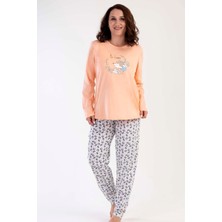 Vienetta Yavru Ağzı  Kadın Uzun Kollu Büyük Beden P.suprem Pijama Takımı