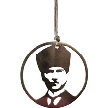 Simetrik Dizayn Metal İşlemeli Mustafa Kemal Atatürk Portreli Anahtarlık