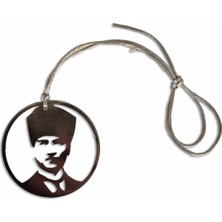 Simetrik Dizayn Metal İşlemeli Mustafa Kemal Atatürk Portreli Anahtarlık