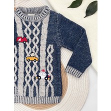 Kurgan Tekstil Erkek Çocuk Arabalı Triko Kazak (1-4 Yaş)