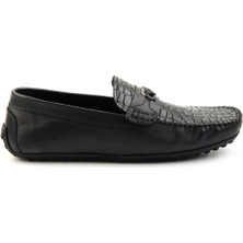 Bambi Siyah Deri Erkek Loafer Ayakkabı E01757714803